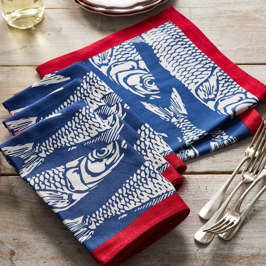 Sardines Dinner Napkins - Set of 4