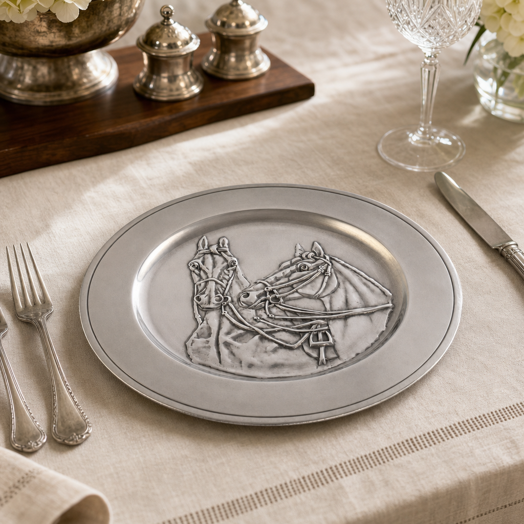 Pewter Thoroughbred Horse Charger