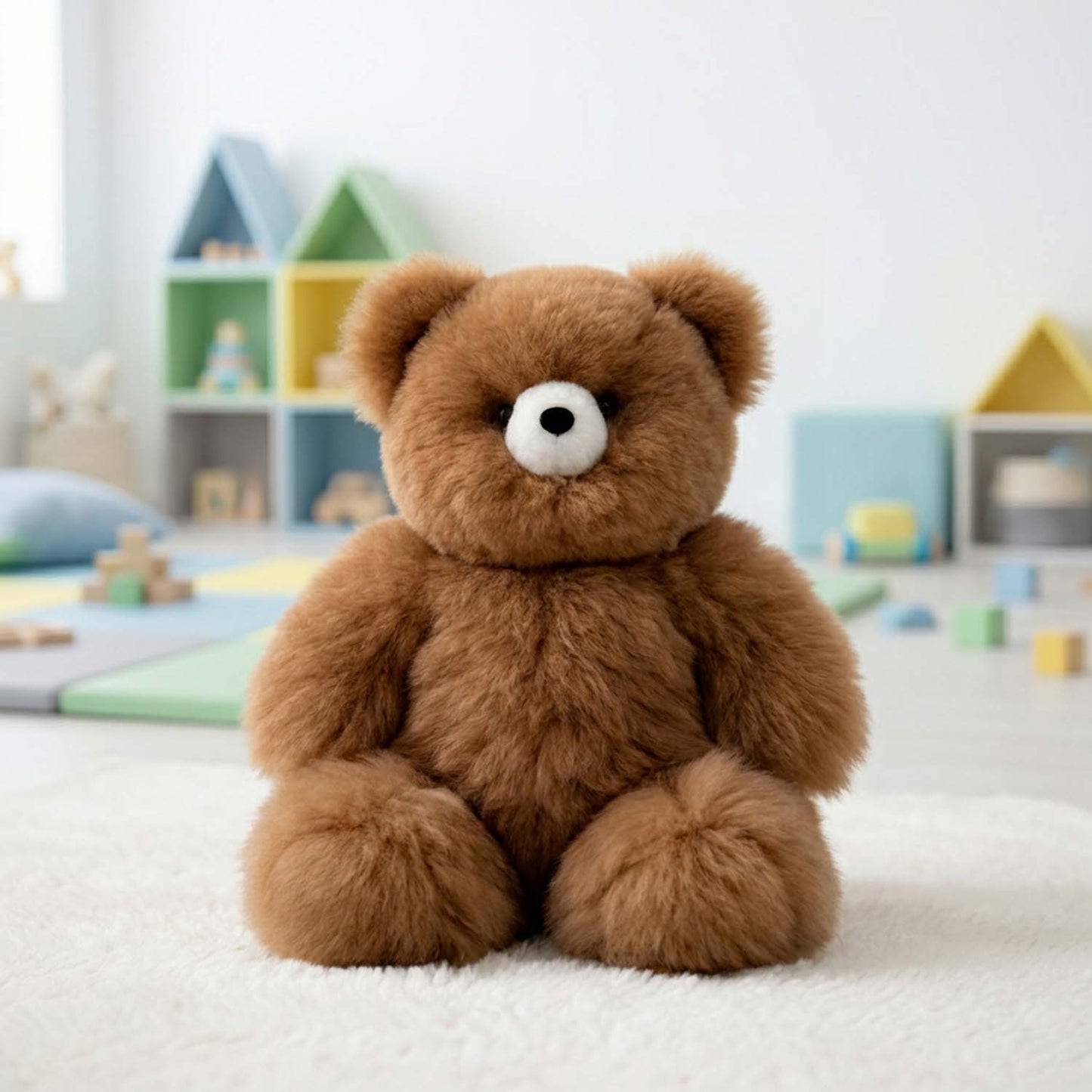 15" Alpaca Stuffed Animal - Bear: Caramel