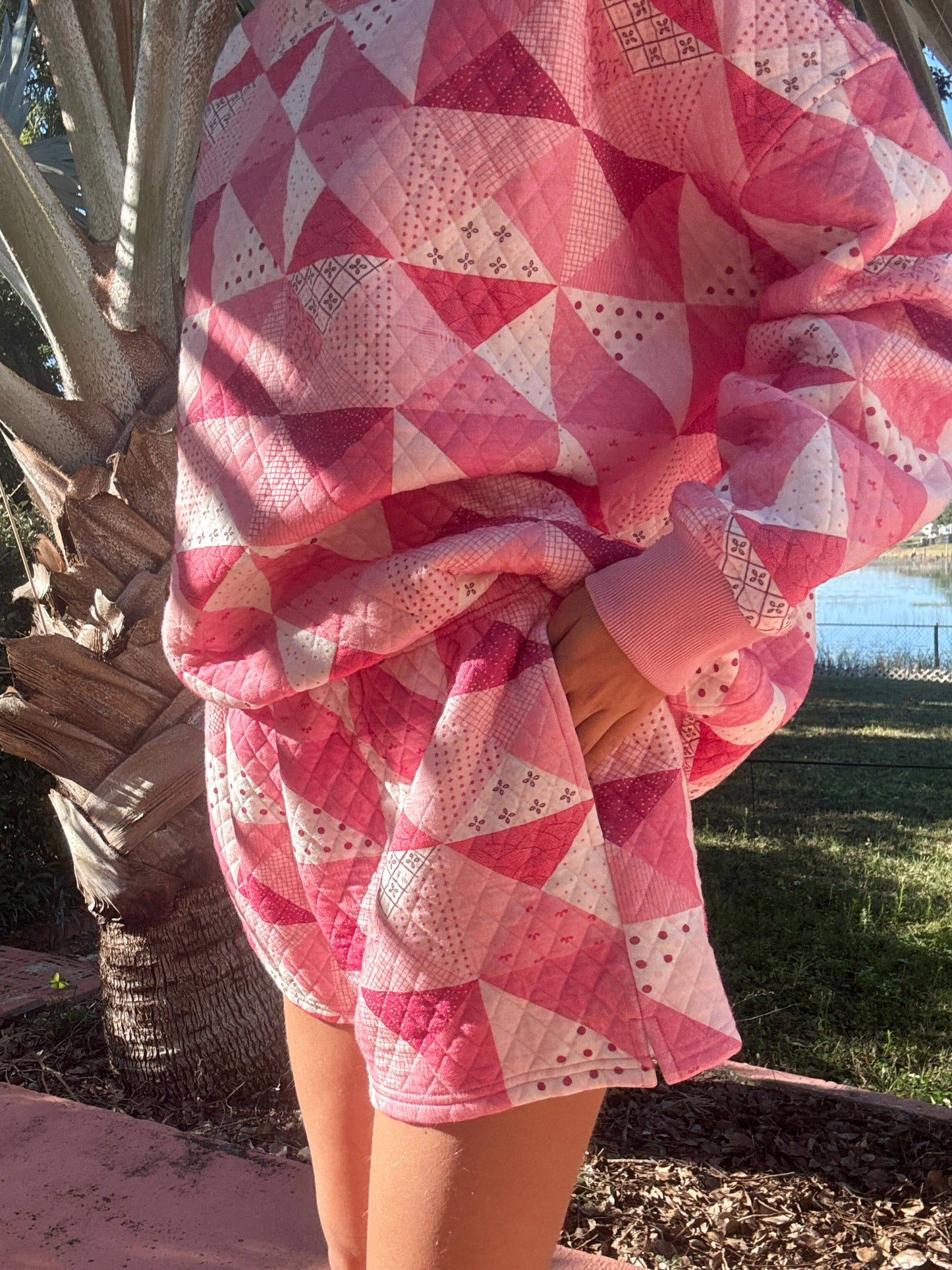 Pink Patchwork Quilted Shorts