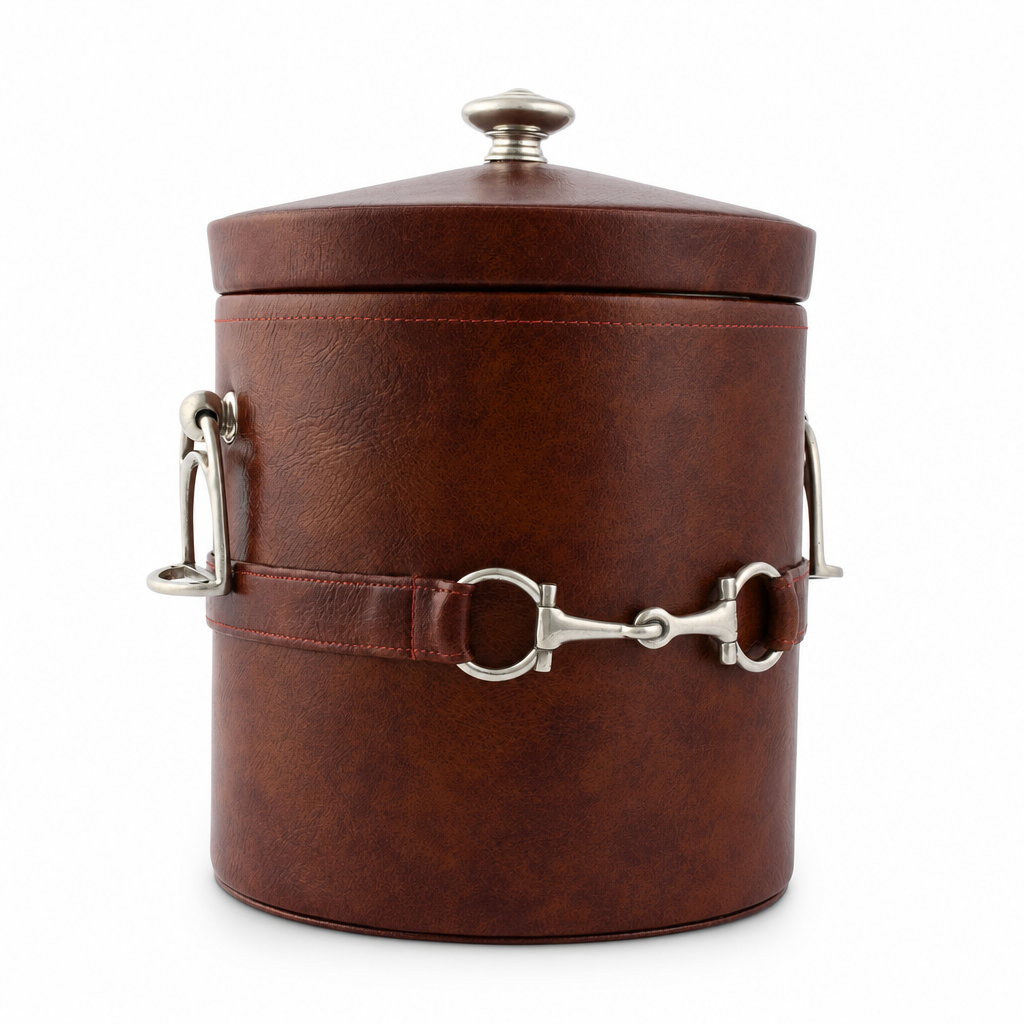 Equestrian Horse Bit Vegan Leather Ice Bucket