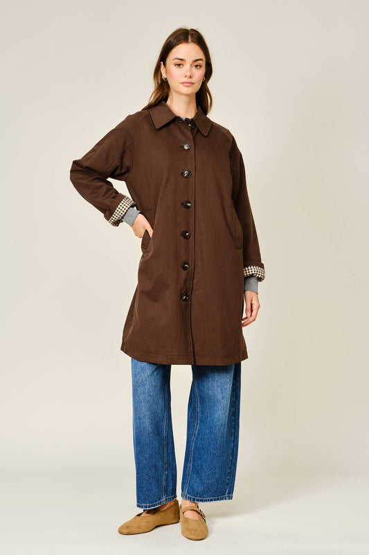Midi Trench Coat - Brown