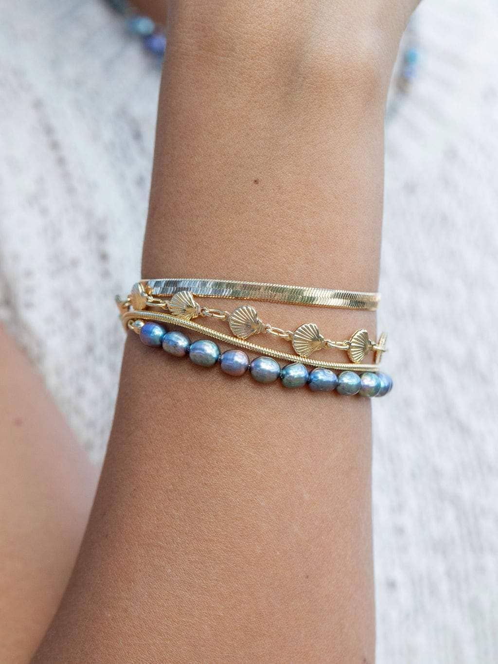 Gold Filled Seashell Chain Bracelet