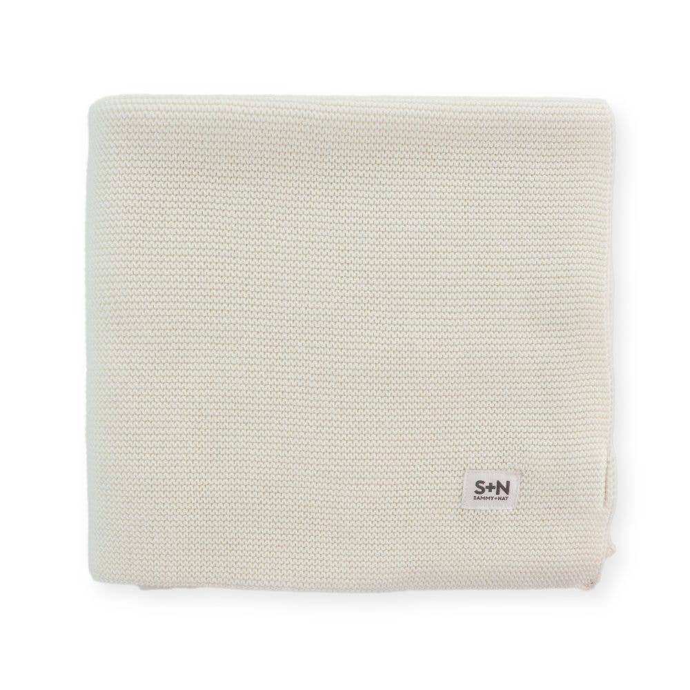 Classic Knit Blanket in Ivory