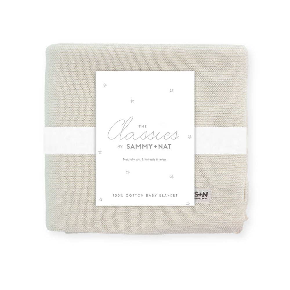 Classic Knit Blanket in Ivory