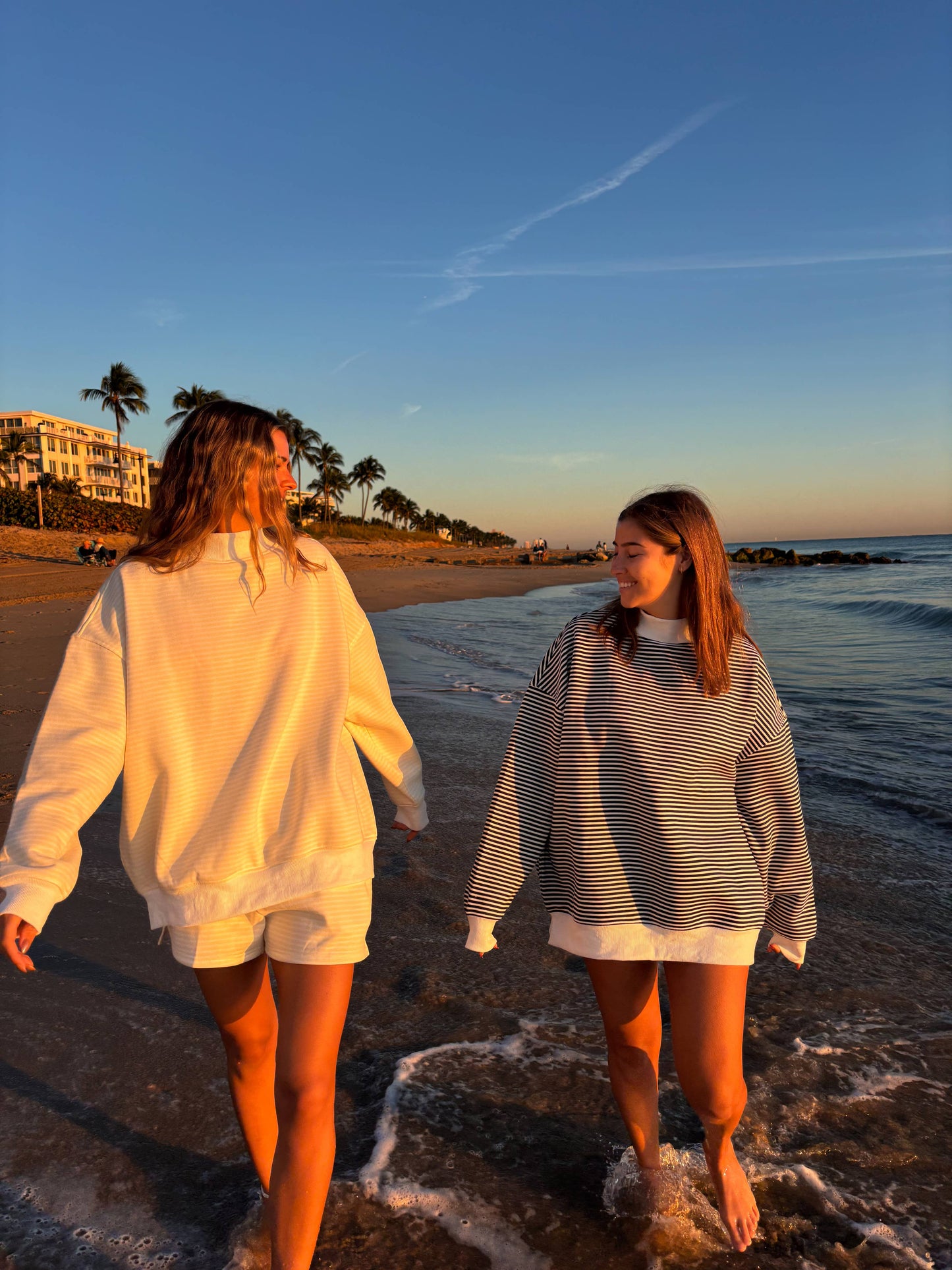 Navy and White Stripe Mockneck Sweatshirt