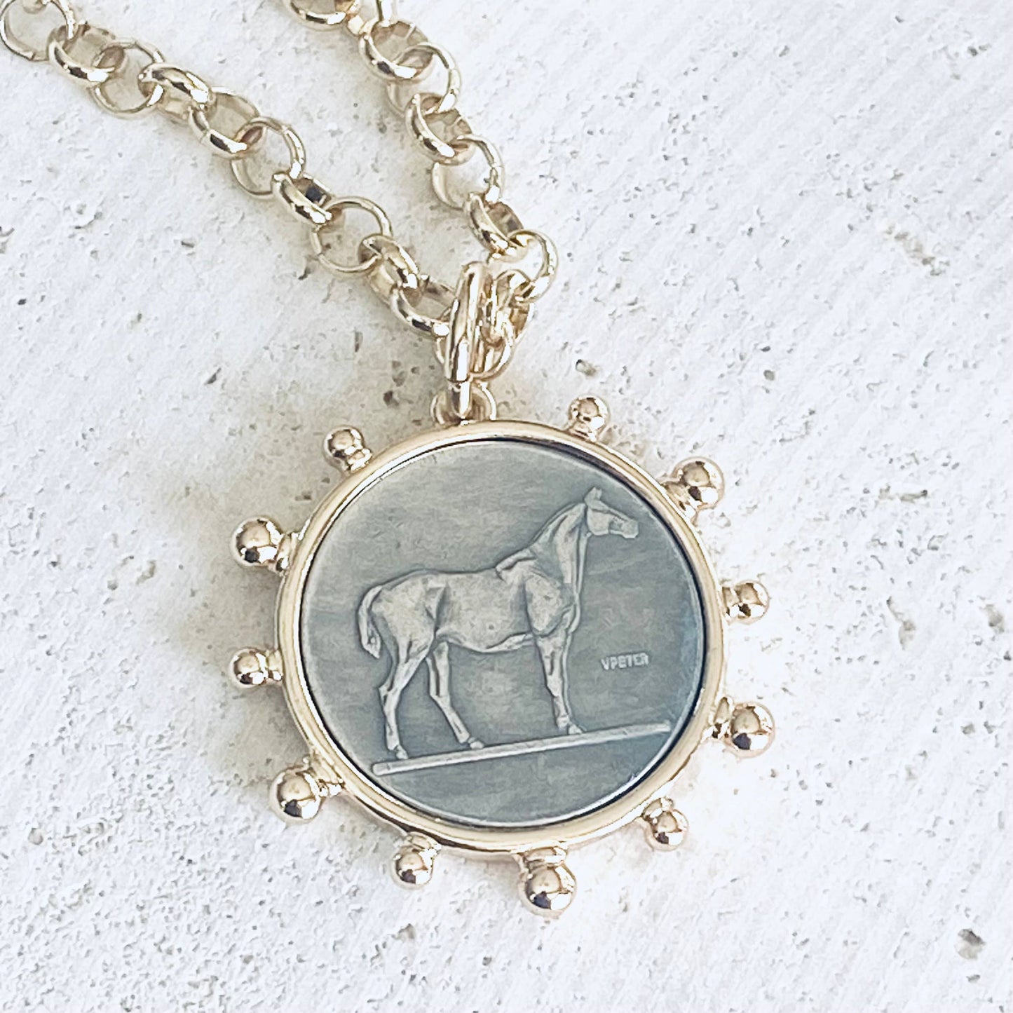 Horse Coin Chain Necklace