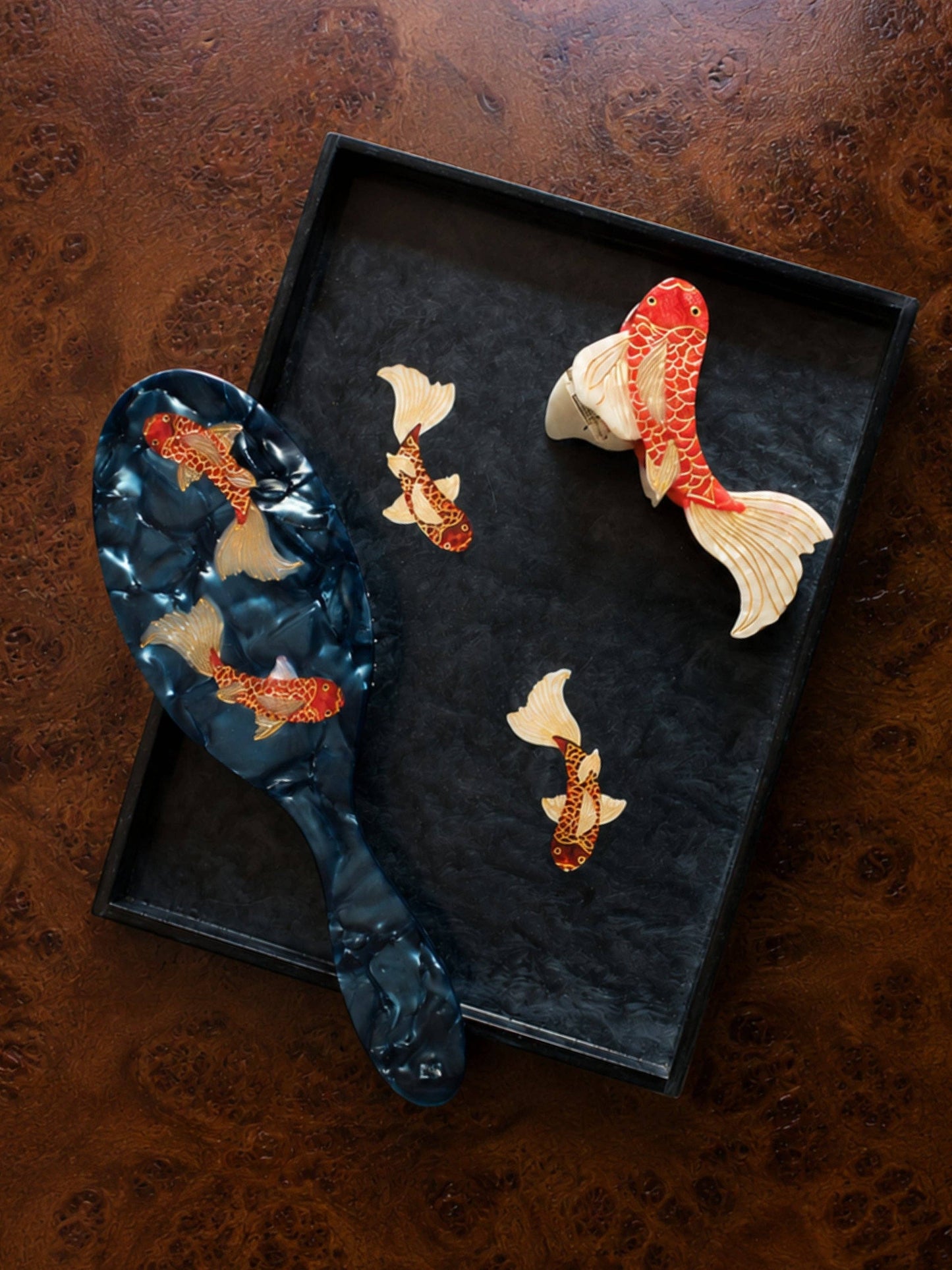 Hand-painted Koi Fish Hair Brush