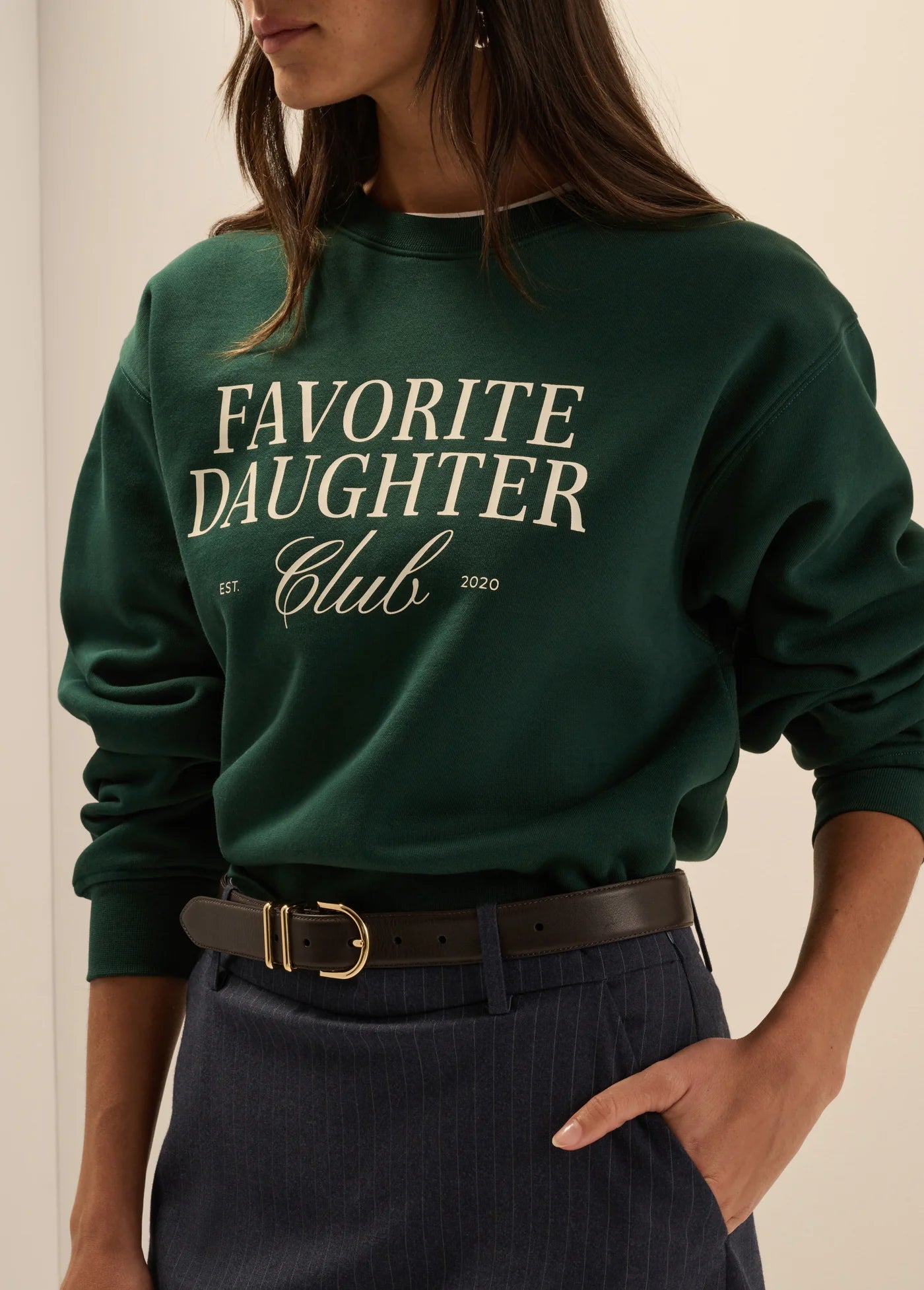 The Favorite Daughter Club Collegiate Sweatshirt - Green