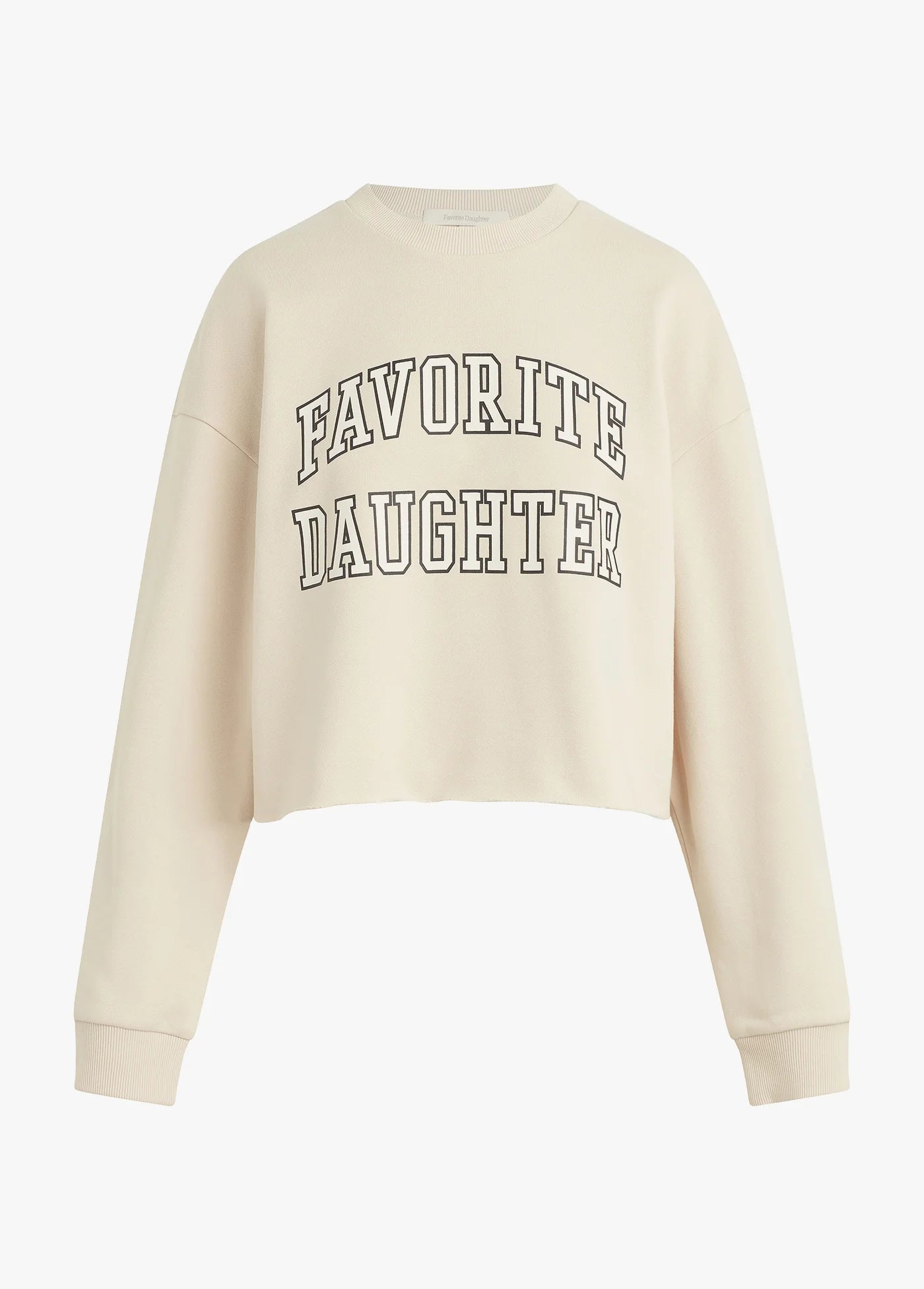 The Cropped Collegiate Sweatshirt - Ecru - Favorite Daughter