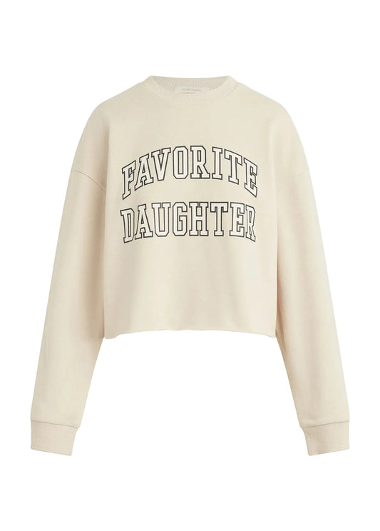 The Cropped Collegiate Sweatshirt - Ecru - Favorite Daughter