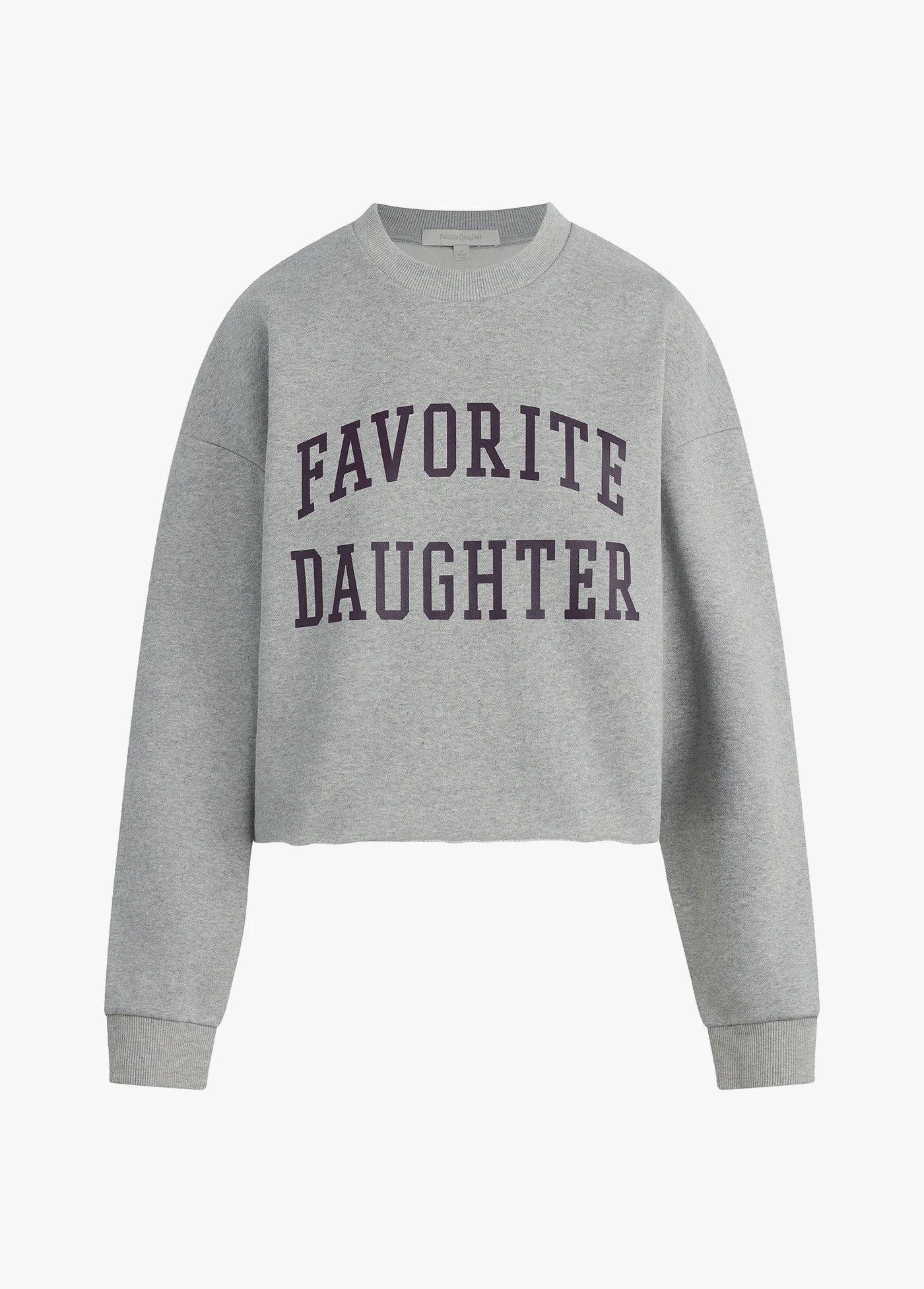 The Collegiate Logo Sweatshirt Cropped - Grey/Burgundy - Favorite Daughter