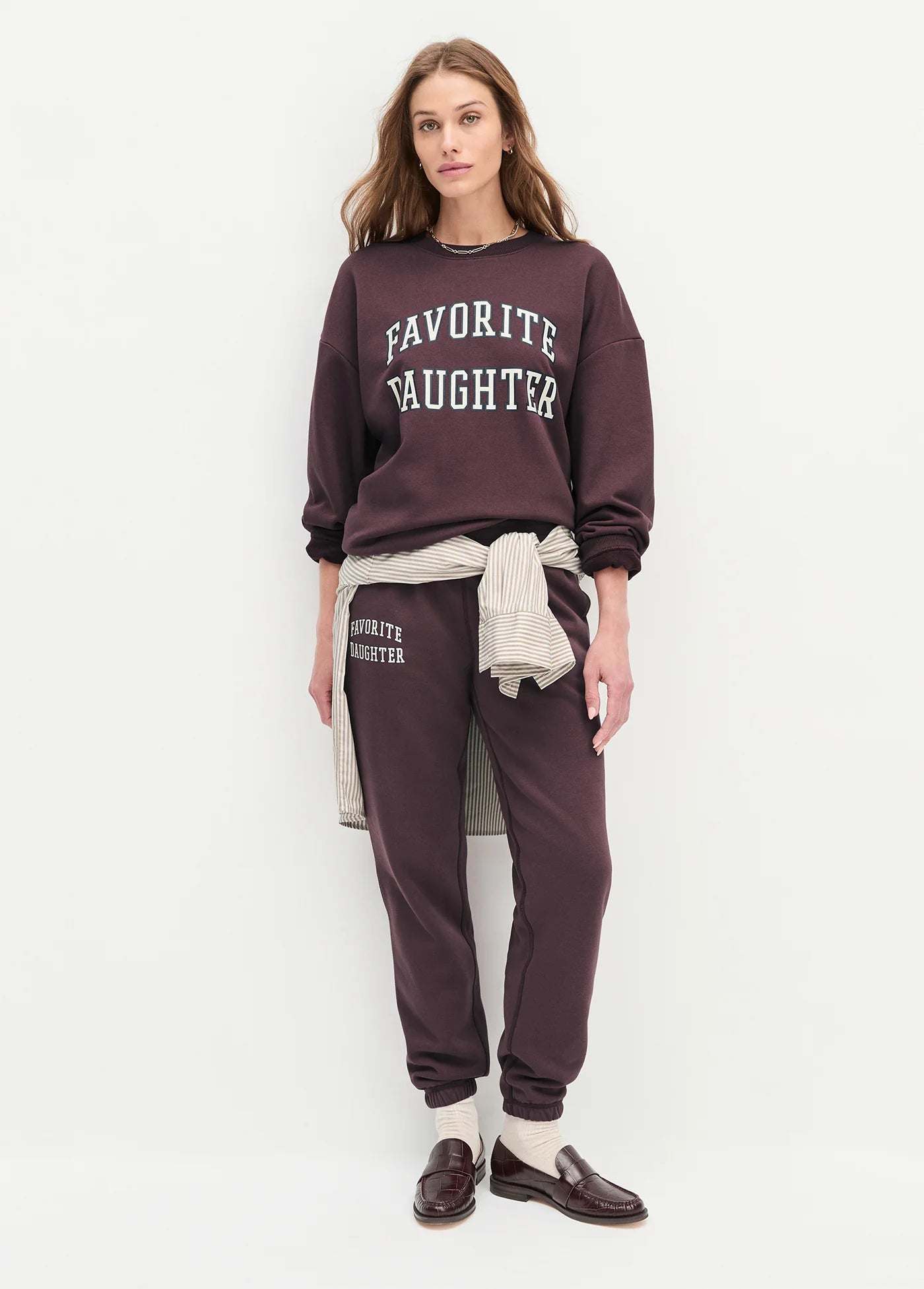 The Collegiate Logo Sweatshirt - Burgundy - Favorite Daughter