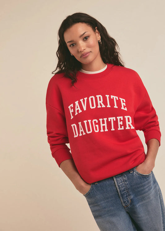The Collegiate Logo Sweatshirt - Red - Favorite Daughter