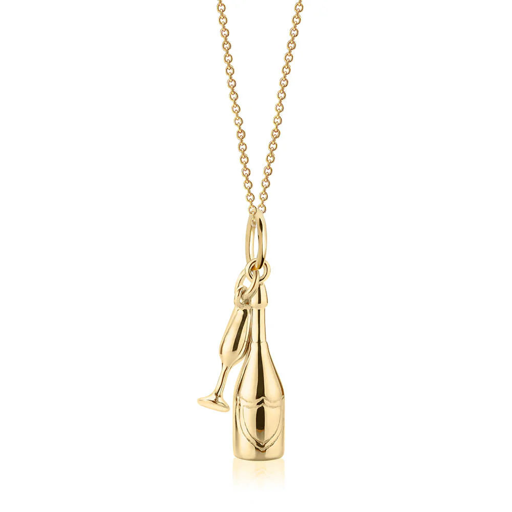 Champagne Charm - Gold Vermeil - Jet Set Candy