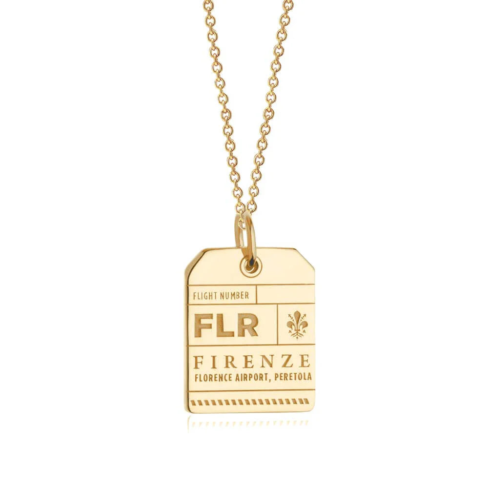 Florence FLR Luggage Tag Charm - Gold Vermeil - Jet Set Candy