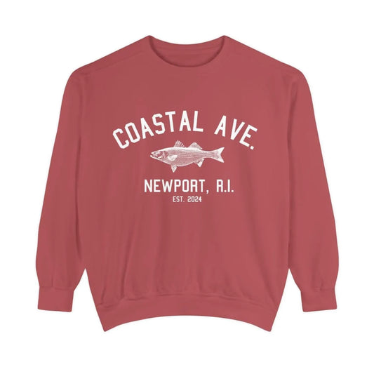 Coastal Ave Crewneck Sweatshirt - Crimson