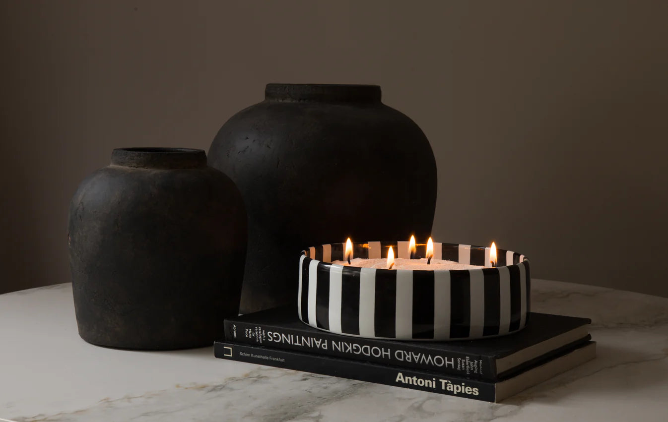 Eclipson Striped Candle - Nook & Co