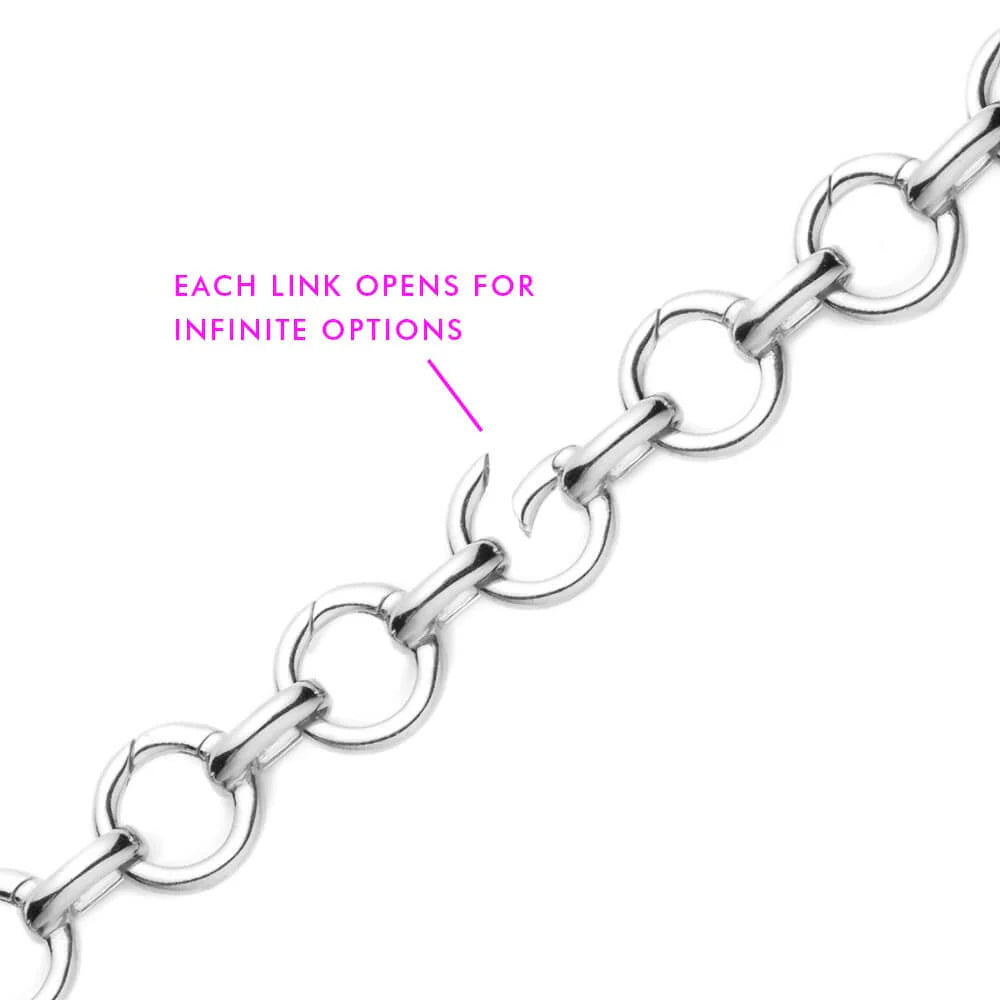 Infinity Link Charm Bracelet - Sterling Silver - Jet Set Candy