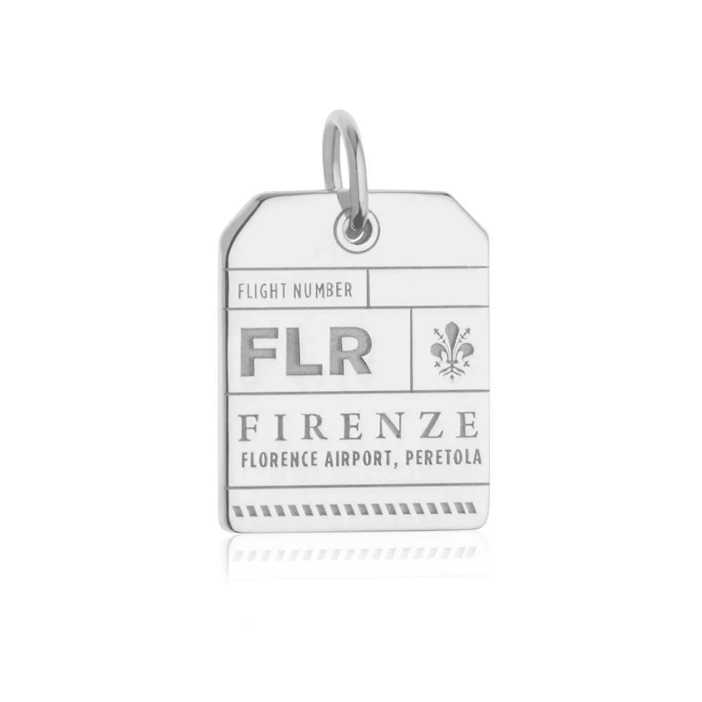 Florence FLR Luggage Tag Charm - Sterling Silver - Jet Set Candy