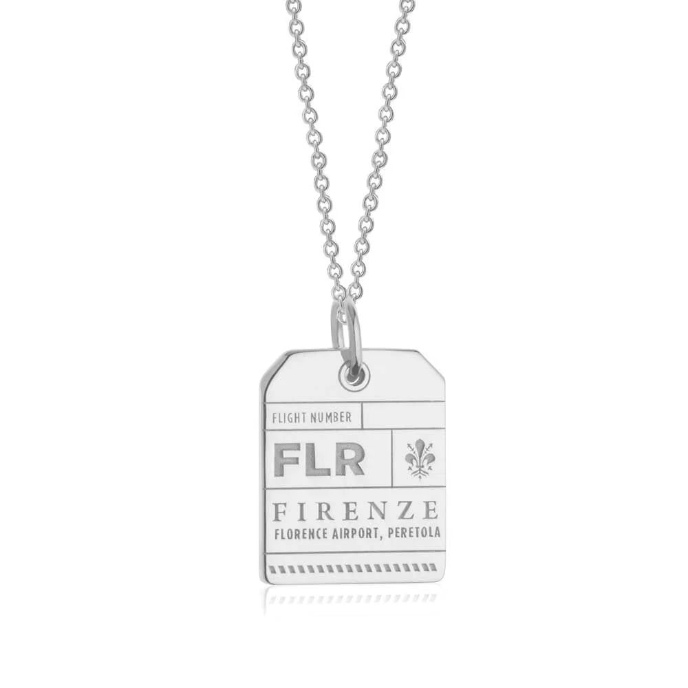 Florence FLR Luggage Tag Charm - Sterling Silver - Jet Set Candy