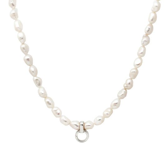 Pearl Chain Necklace (18 in) - Sterling Silver - Jet Set Candy