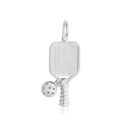 Pickleball Racket Charm - Sterling Silver - Jet Set Candy