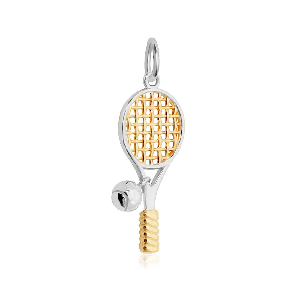 Tennis Racquet Charm - Sterling Silver - Jet Set Candy