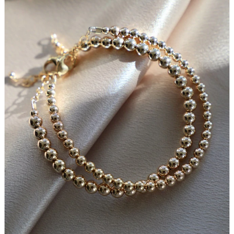 Gold Filled Beaded Bracelet- BOTH SIZES