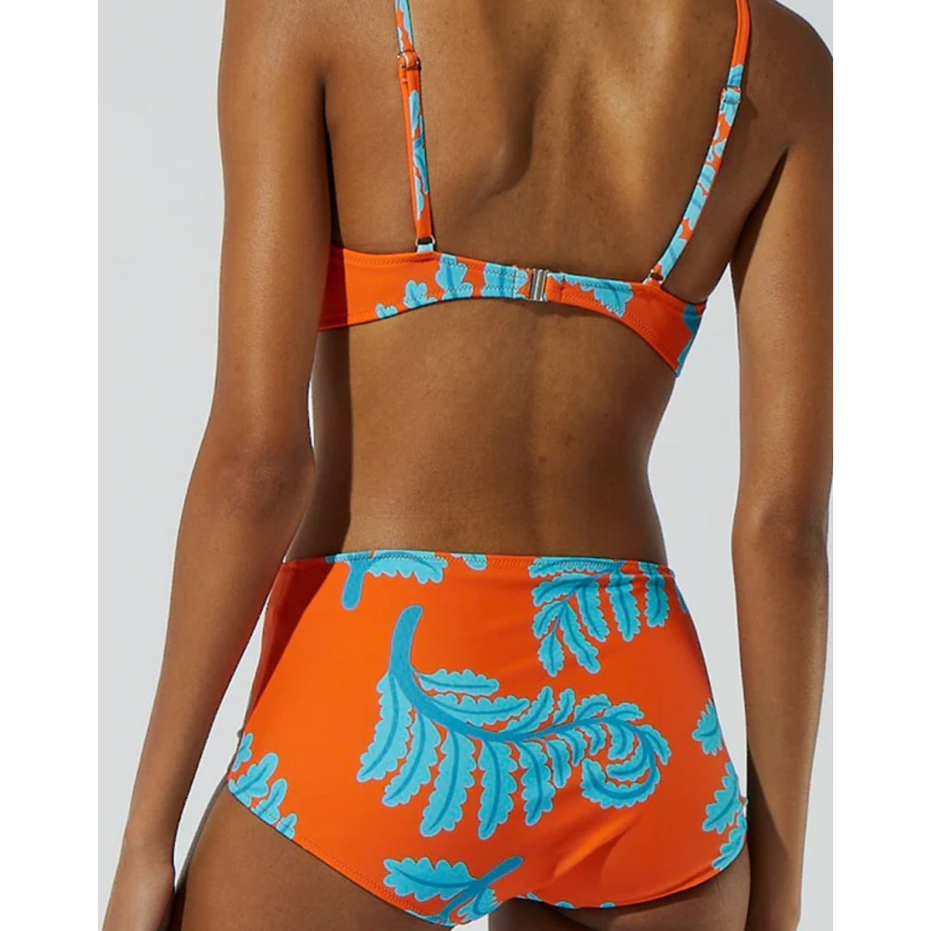 Leaf Motif Bikini Bottom - Solid & Striped