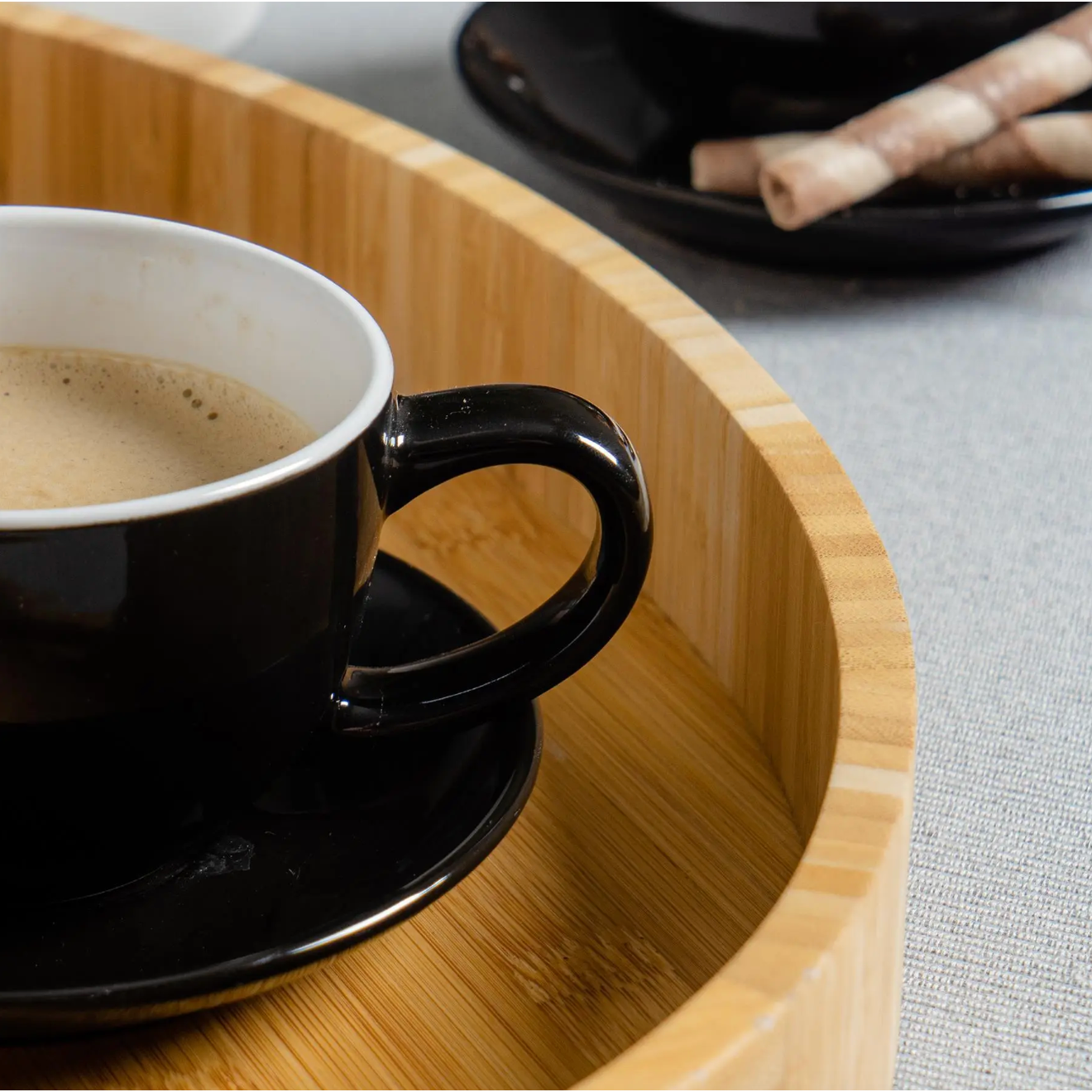 Cappuccino Cup with Saucer - Black