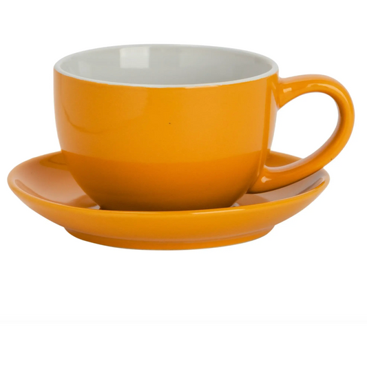 Cappuccino Cup with Saucer - Orange