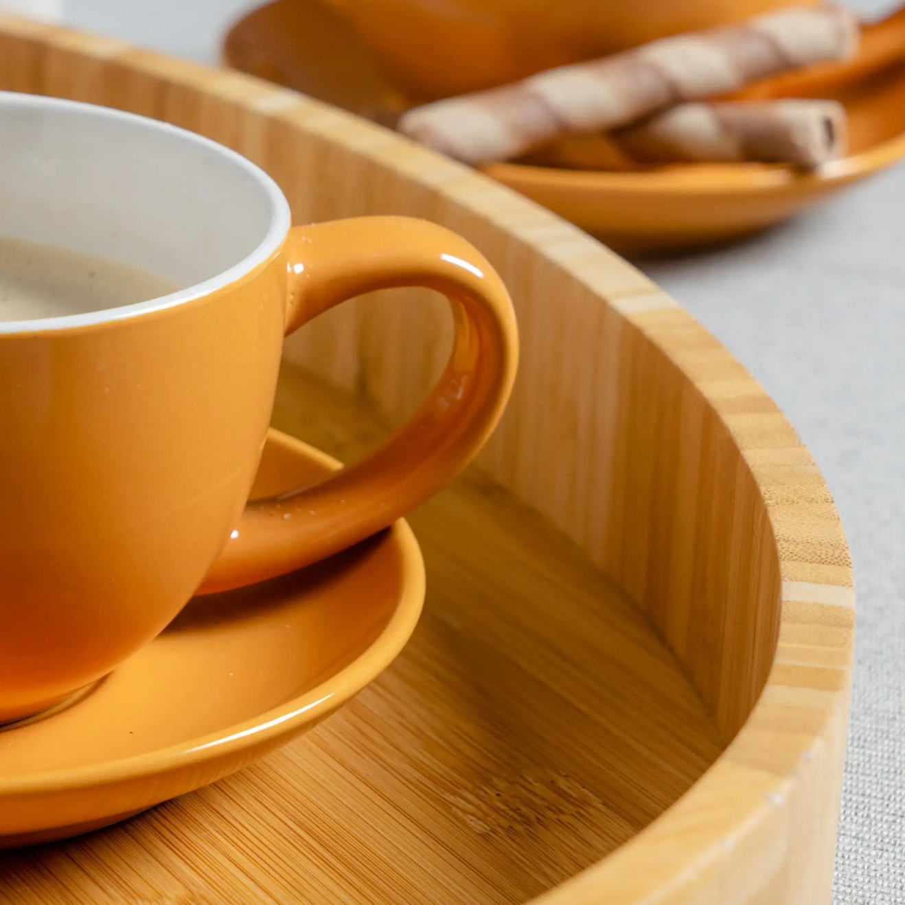 Cappuccino Cup with Saucer - Orange