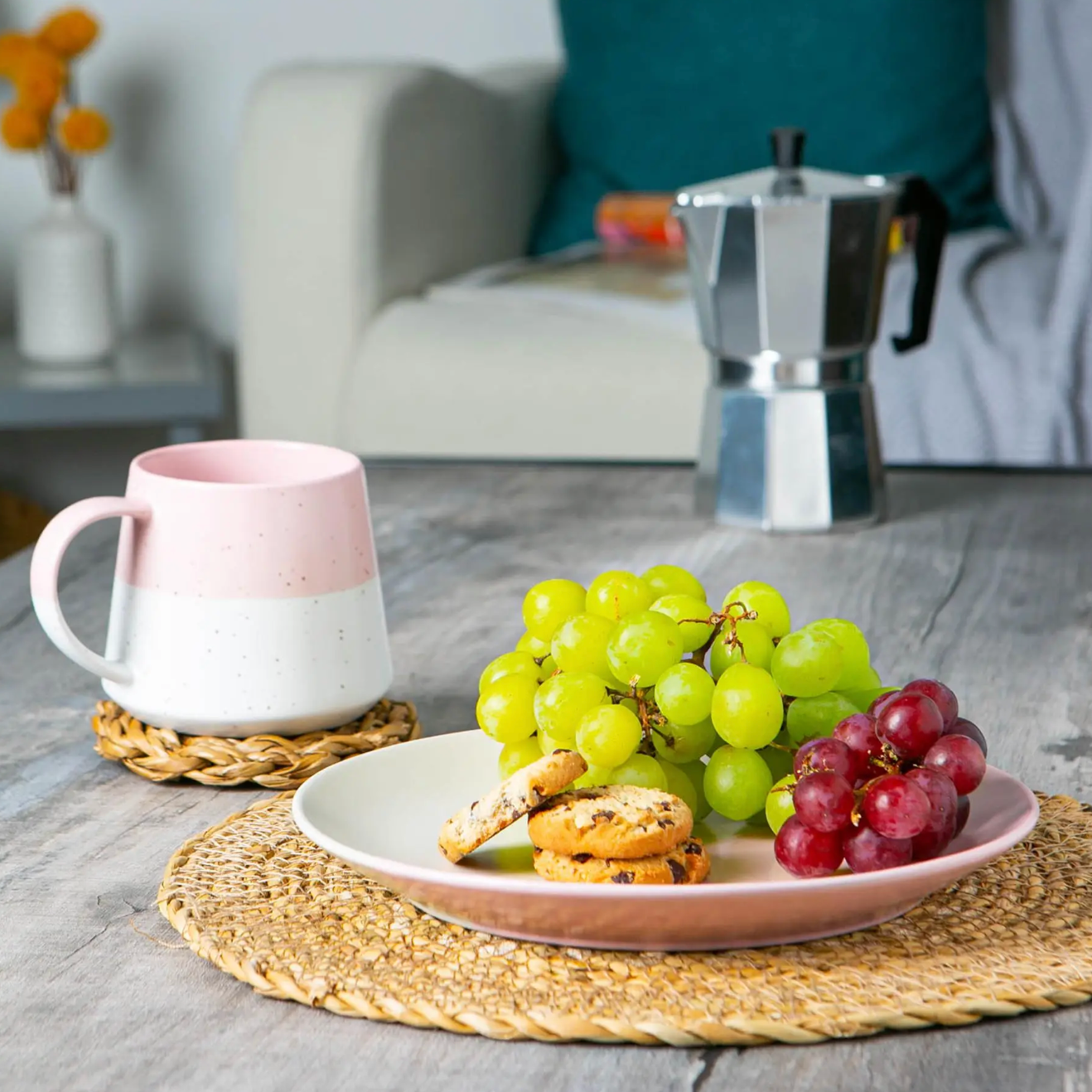 Ceramic Dipped Coffee Mug - Dusty Pink