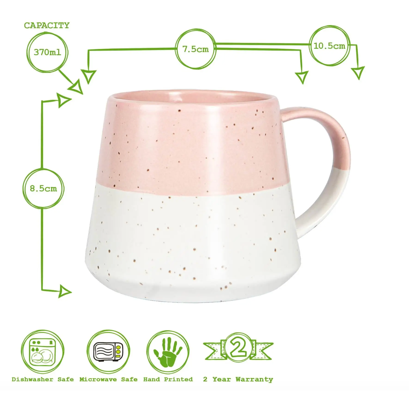 Ceramic Dipped Coffee Mug - Dusty Pink