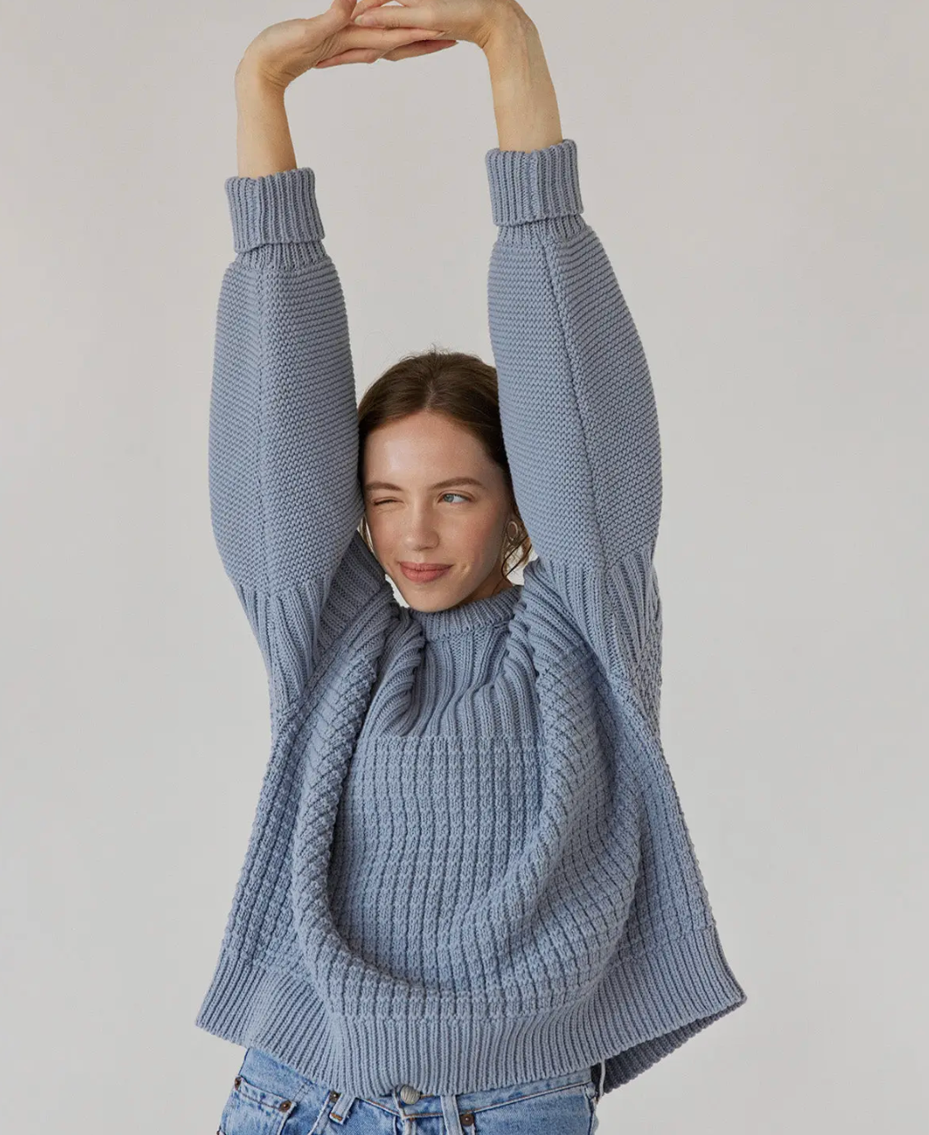 Delcia Sweater - Dusty Blue - The Knotty Ones - ONE SIZE