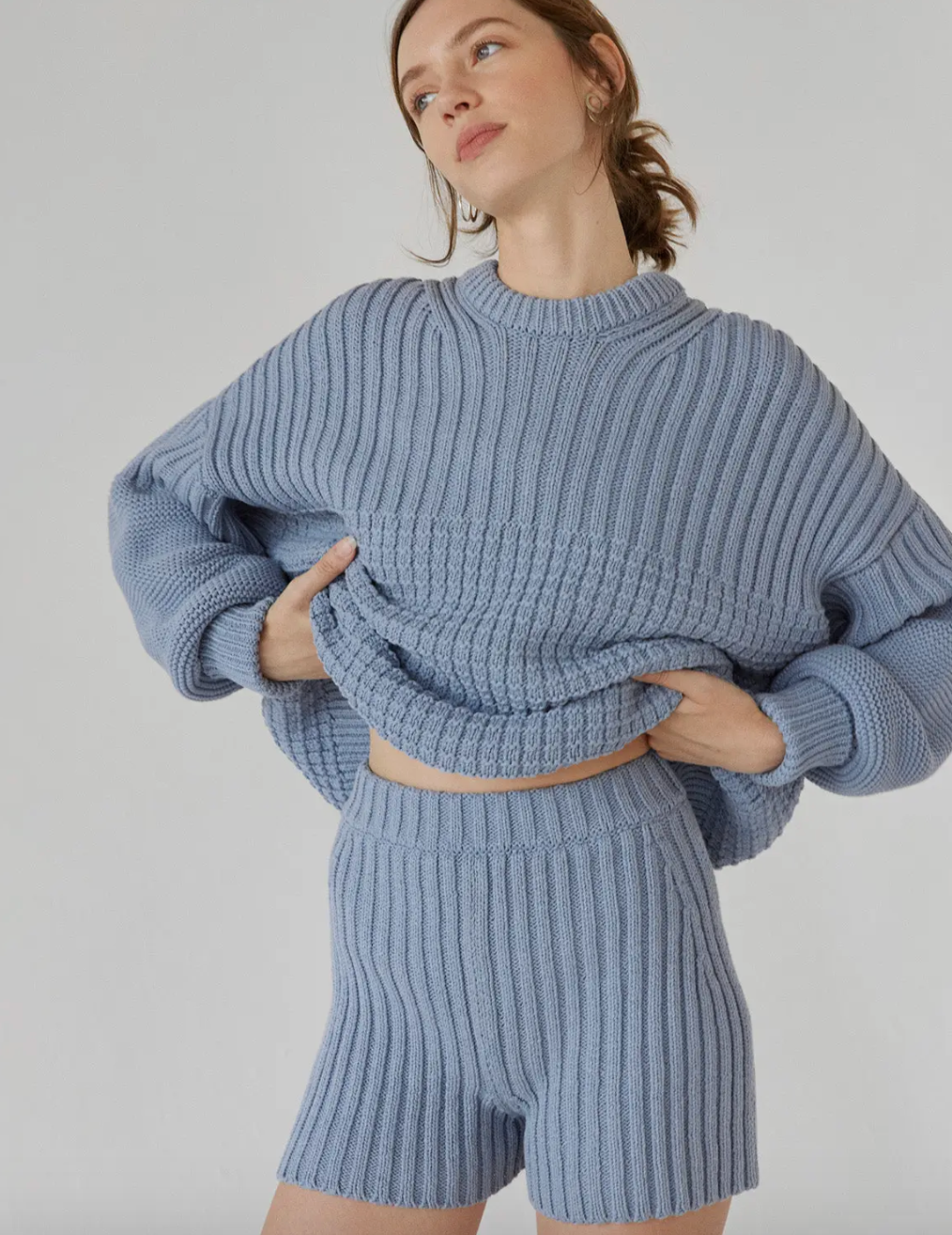 Delcia Sweater - Dusty Blue - The Knotty Ones - ONE SIZE