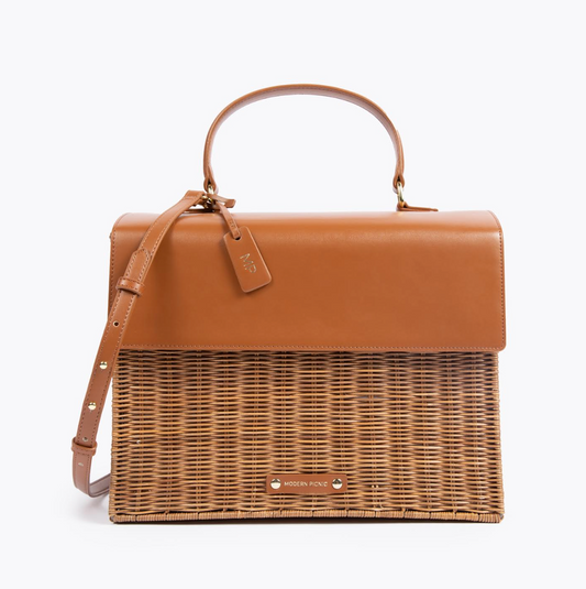 Modern Picnic Wicker Bag - Chestnut